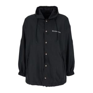 발렌시아가 블랙 후드 테크 패브릭 재킷 839071 TSO351000