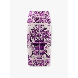 DOLCE & GABBANA Maiolica silk pencil skirt F4C2CT