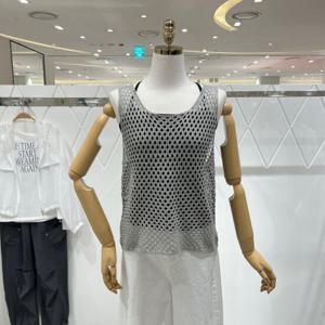 [밸리걸] 펀칭 시스루 니트 탑 603770