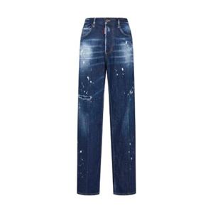 Dsquared2 로고 패치 스트레이트 레그 디스트레스드 진 S75LB0701S30342 470 TP942767172