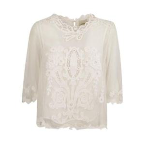 Isabel Marant Vera 쉬어 레이스 탑 HT0392FAB2J06I WHITE 20WH TP942701720