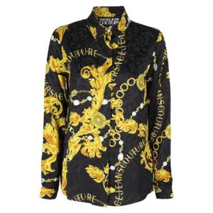 Versace 진스 꾸뛰르 로고 Couture 프린트 버튼업 블라우스 75HAL201NS289 G89 TP942708704