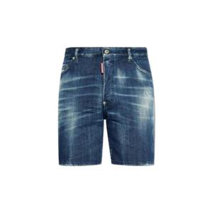 Dsquared2 로고 패치 디스트레스드 데님 반바지 S71MU0856S30342 470 TP934743695