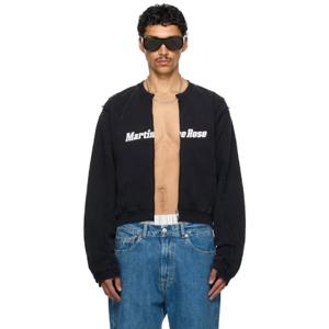 25 SS 마틴로즈 남성   블랙 슈렁큰 집업 스웨트셔츠 252892M202000