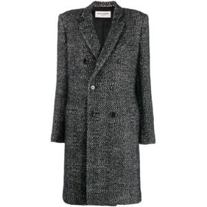 25 SS 생로랑 헤링본 더블 브레스티드 코트 582602Y337V TP439095618