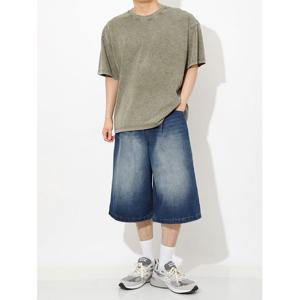 [해리슨]앞 핀턱 롱 버뮤다 데님 반바지 511 LJEC1174