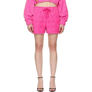 베르사체 반바지 핑크 아이 러브 바로크 쇼츠 252404F088001