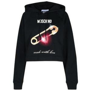 Moschino 하트 프린트 드로스트링 크롭 후드티 A171055281555 1555 TP942581459