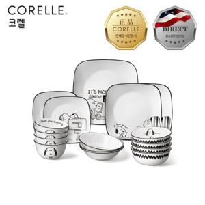 코렐 스누피앤찰리에디션 4인 16P 코리안 사각 세트