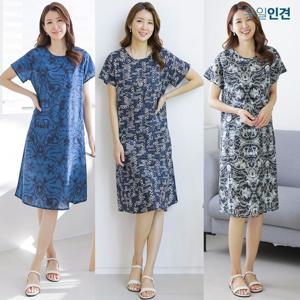 [우일인견]여름 바캉스룩 시원한 인견 데일리 반팔 원피스 빅사이즈