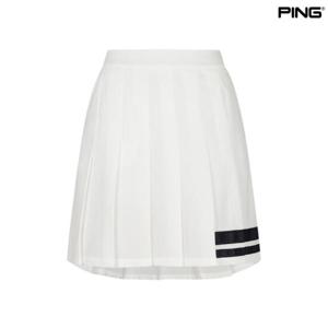 [핑골프]여성 테잎 배색 플리츠 큐롯 스커트 (121D2PC487_WH)
