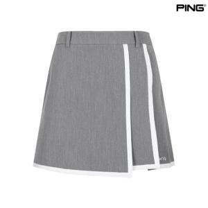 [핑골프]여성 라인 배색 플리츠 큐롯 스커트 (121D2PC351_GY)