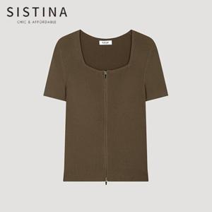 [SISTINA] 인기 스퀘어넥 투웨이 집업 가디건_ASKCDO21590_BR