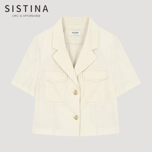 [SISTINA] 인기 스티치 포켓 크롭 자켓_AWWJKO21110_CR