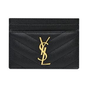 25SS 생로랑 YSL 금장 모노그램 카드지갑 블랙 423291 BOW01 100