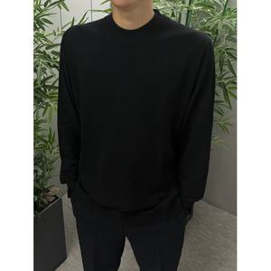 [파렌하이트]블랙 모크넥 베이직 풀오버 니트 FFUCX8502