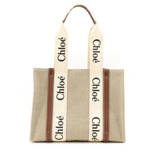 끌로에 우디 미디엄 린넨 토트백 BROWN CHC22AS383J2890U