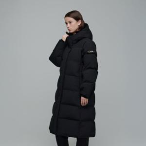 N244WDW860 여성 카이만 롱기장 구스다운 BLACK