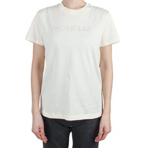 몽클레어 25SS 여성 로고 반팔티 아이보리 8C00008 89AUO 037
