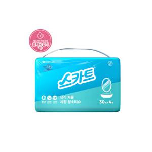 [스카트]스카트 유리거울세정청소티슈 30매X4입
