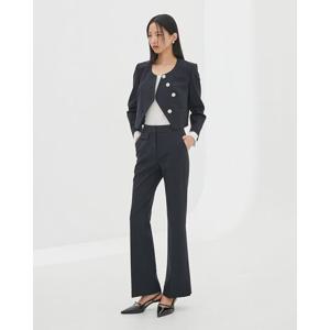 [에고이스트]라운드카라 여밈 변형 슬림 크롭 자켓 (EQ2WJ363)