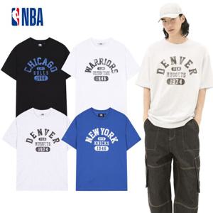NBA 남녀공용 농구팀 아치로고 오버핏 쿨파스 반팔 티셔츠 N252TS020P