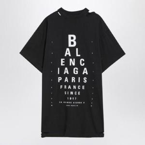BALENCIAGA Optical black oversized T-shirt 811688TRVU6/Q_BALEN-9034