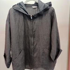 Latium HC06 국내생산 팔뚝품편한 옆트임 롤업 7부소매 린넨 후드 집업 점퍼 T2523jp04DG