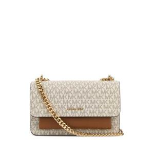 MICHAEL BY MICHAEL KORS Printed canvas and leather Claire shoulder bag 30R5GC7L3B VANILLAACRN