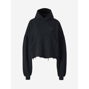 발렌시아가 후드 티셔츠 783397TSVD4 1041Faded Washed ANTRACIT