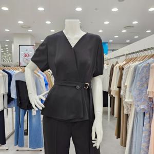 [KL]르네보셋업벨티드블라우스KWBLPH4000