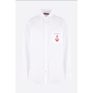 GUCCI poplin shirt with Gucci anchor embroidery 833294Z7AUX9000