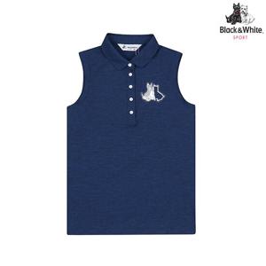 [블랙앤화이트] 여성 스팽글 빅로고 포인트 민소매 9808LSLE_NAVY