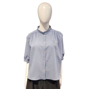 [페이지플린]잔체크 차이나카라 블라우스(F5BBL013A)