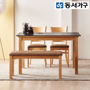 동서가구 캘미 세라믹 4인용 식탁+벤치1+의자2 DF920393