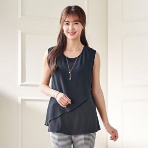 [마엘]민소매 양면 프릴 롱 블라우스 E221BL05