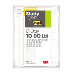 포스트잇 스터디메이트(657_D-Day투두리스트) 메모지 메모장 포