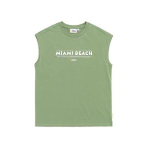 [내셔널지오그래픽 키즈] K222UTS460 그래픽 슬리브리스 LICHENKHAKI