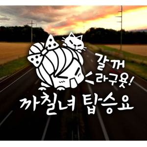 갈꺼라구욧 까칠녀 탑승요 초보운전스티커-화이트