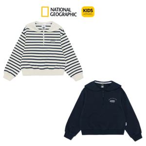 [내셔널지오그래픽키즈]키즈 여아 카라 반집업 티셔츠 K251GSW010