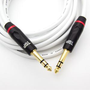 HDTOP 국산 5.5 스테레오 TRS 케이블 화이트 0.5M HT-TP821
