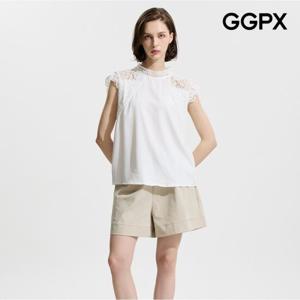 [GGPX] 레이스 반하이넥 민소매 블라우스 (GP4SH045F)