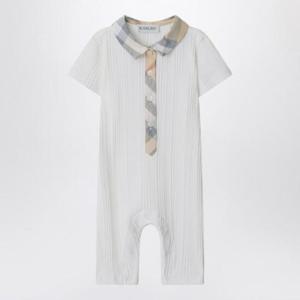 BURBERRY White stretch cotton romper 8100256157850/Q_BURBE-A1464