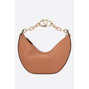 VALENTINO GARAVANI V로고 문 스몰 그레이니 가죽 호보백 4W2B0N08JDKKEL