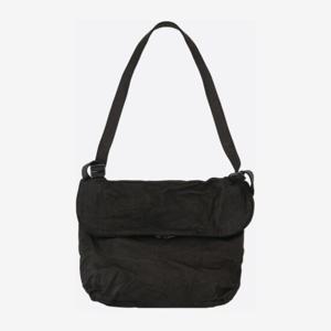 요지야마모토 블랙 그레인드 가죽 숄더 백 HPI02770 BLACK