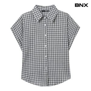 [BNX]카라넥 체크 소매 셔츠 (BX2BL038L0)