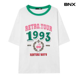 [BNX]배색 레터링 반팔 티셔츠 (BX2TS048L0)