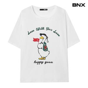 [BNX]레터링 라운드 티셔츠 (BX2TS050L0)