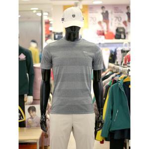 루이까스텔 세이브존03 남성 골프 봄 여름 스트라이프 라운드 반팔 티셔츠 AT7MDTS452A