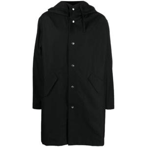 질샌더 black logo print hooded parka coat J23AA0008J45070 TP719618162